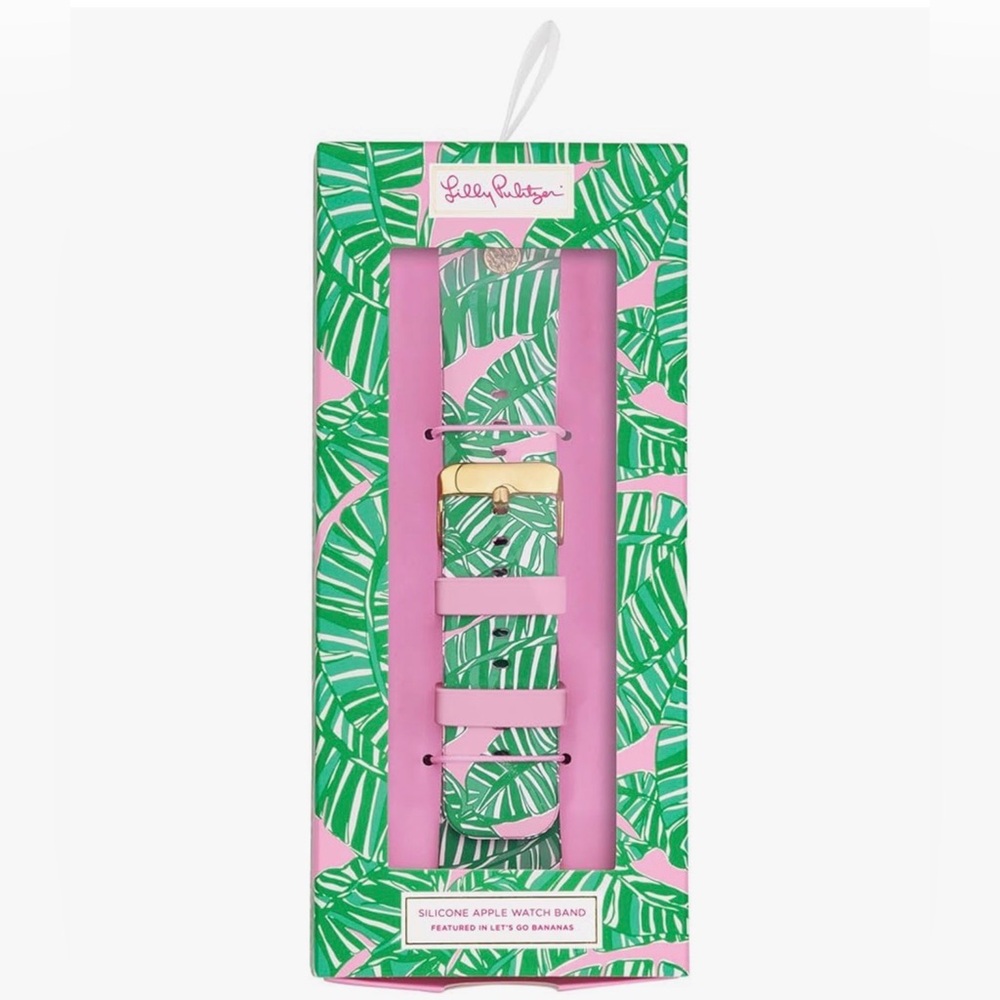 Lilly Pulitzer Silicone Smart Watch Band, Let's Go Bananas Pattern
